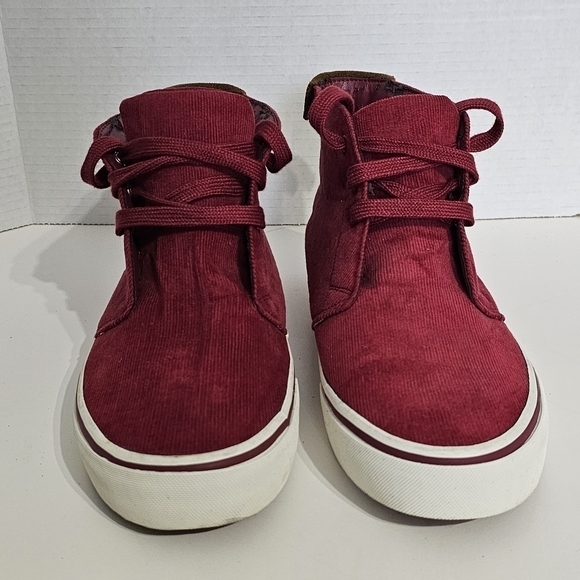 Polo Ralph Lauren Red High Top Talin Corduroy Sneakers - Picture 3 of 9